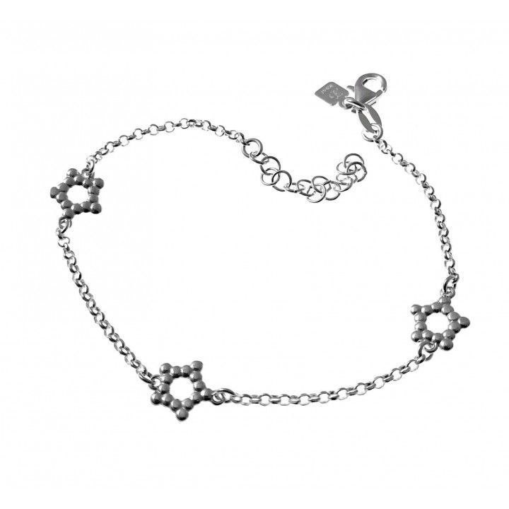 Pulsera cadena rolo estrellas