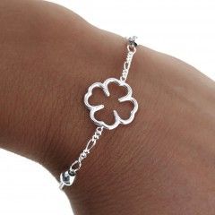 Pulsera cadena bolas trébol 