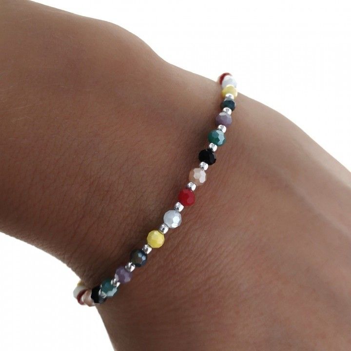 Pulsera rodiada piedras color