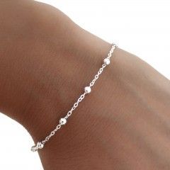 Pulsera cadena combinada bolitas