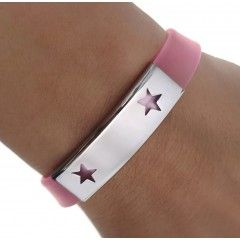 Pulsera caucho entrepieza  acero