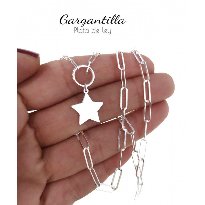 Gargantilla forzada alargada estrella