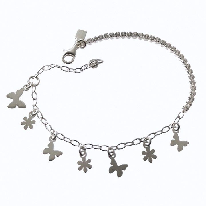 Pulsera infantil circonitas motivos colgando 