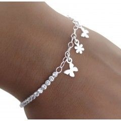 Pulsera infantil circonitas motivos colgando 