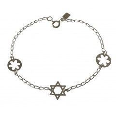 Pulsera cadena forzada estrella David flores caladas 