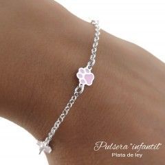 Pulsera infantil huellas esmalte 