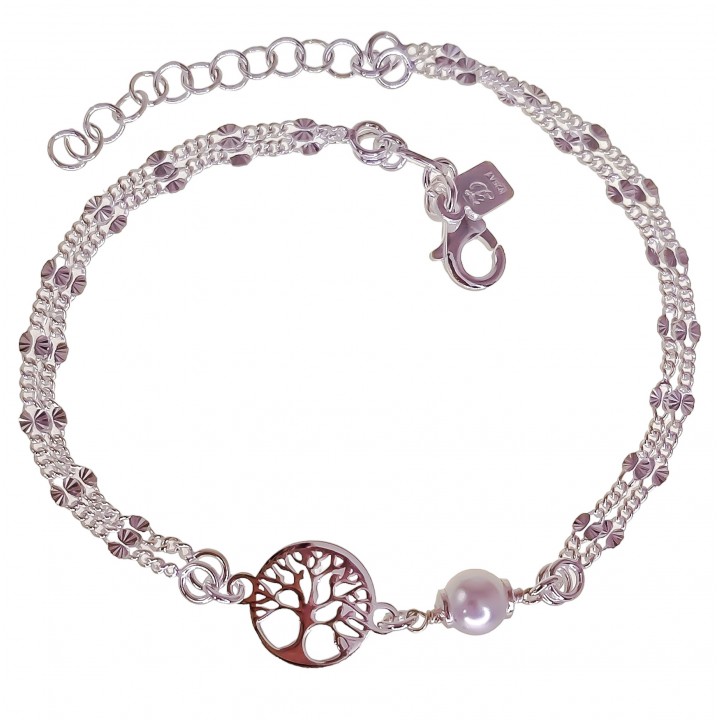 Pulsera árbol de vida perla