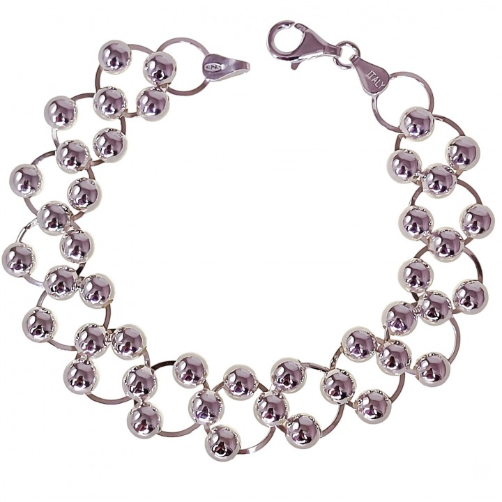 Pulsera asas planas bolas