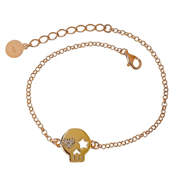 Pulsera chapada calavera