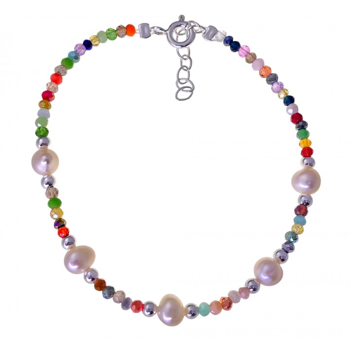 Pulsera piedra color perla