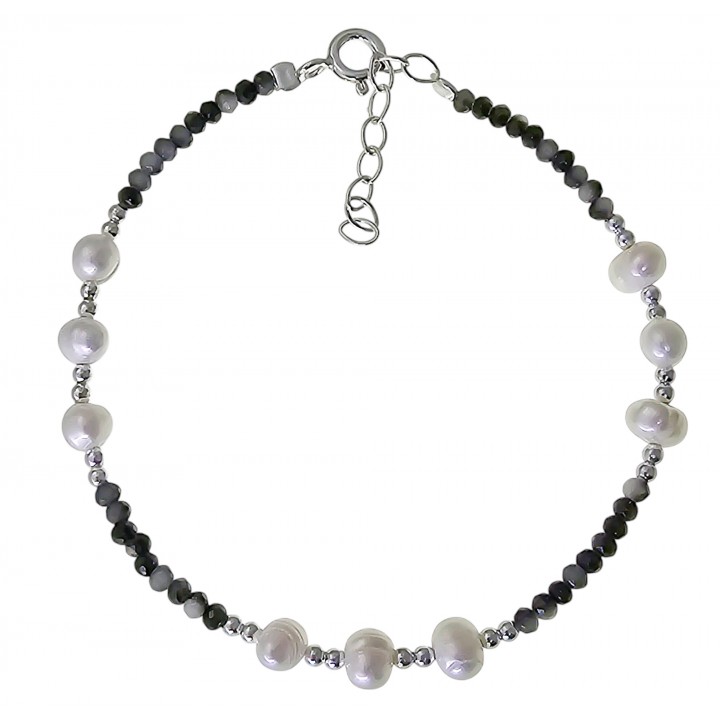 Pulsera piedra color perla