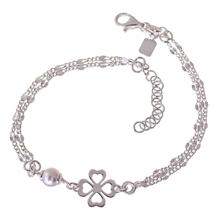 Pulsera doble cadena perla...