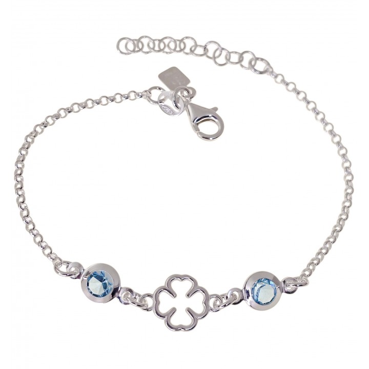 Pulsera trébol circonita