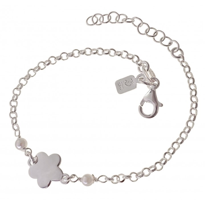Pulsera flor perlas