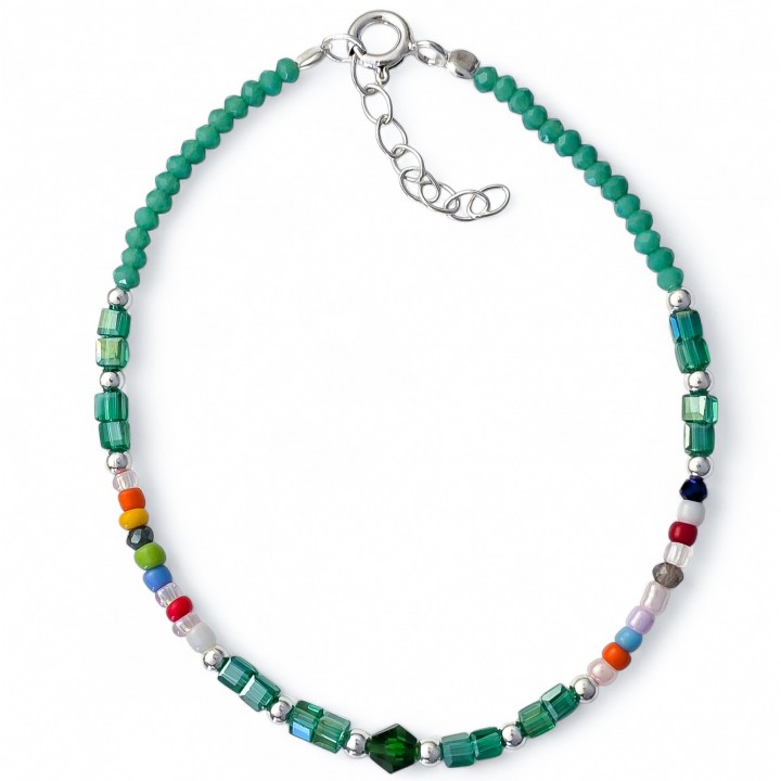 Pulsera piedra color bolas