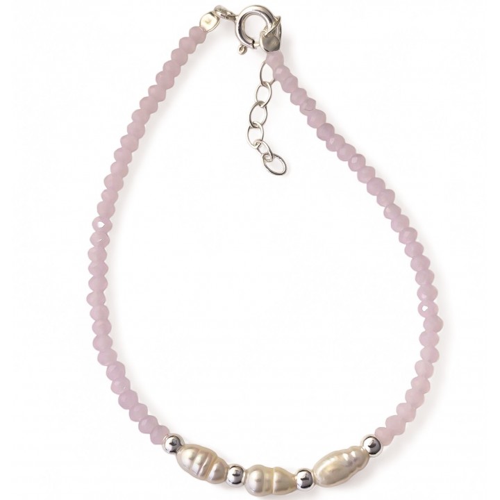 Pulsera piedra color perla