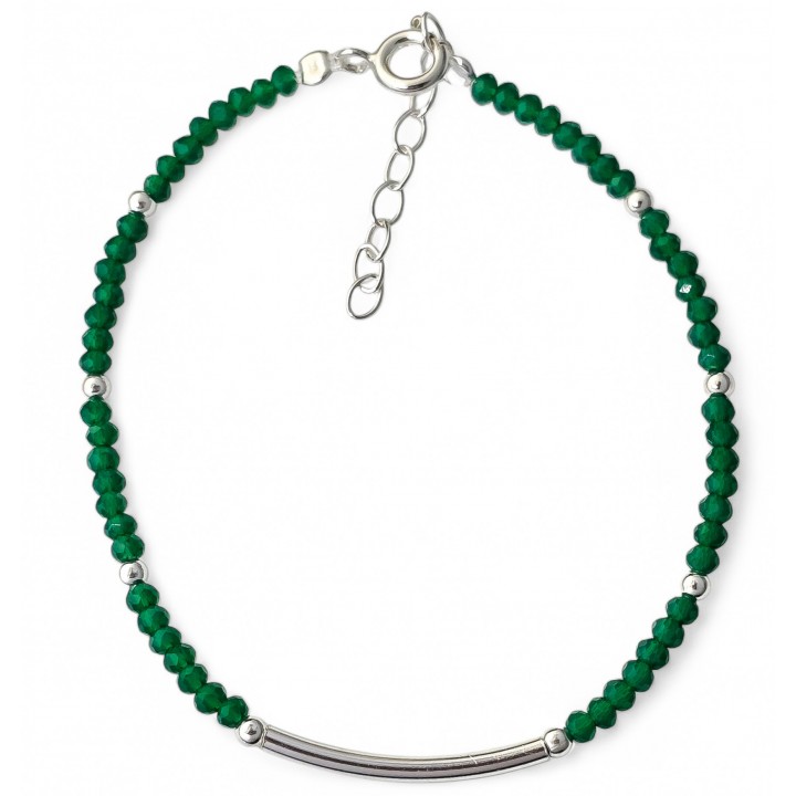 Pulsera piedra color tubo