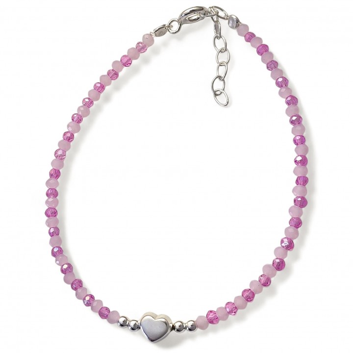 Pulsera piedra color corazón