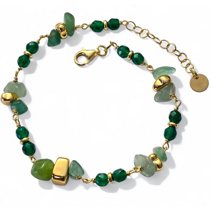 Pulsera chapada piedra natural
