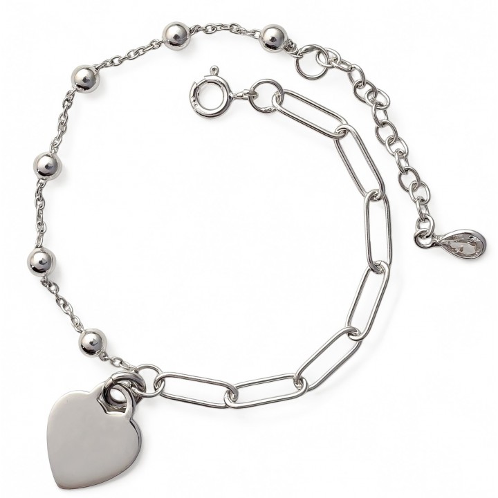 Pulsera combinada corazón