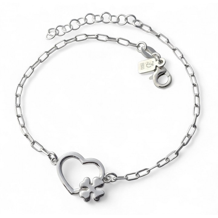 Pulsera corazón trébol