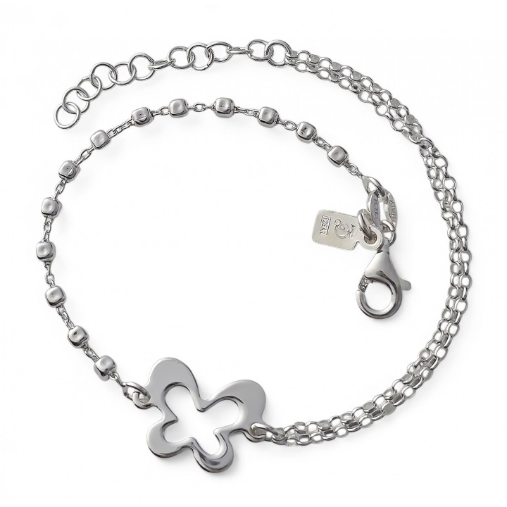 Pulsera doble cadena mariposa