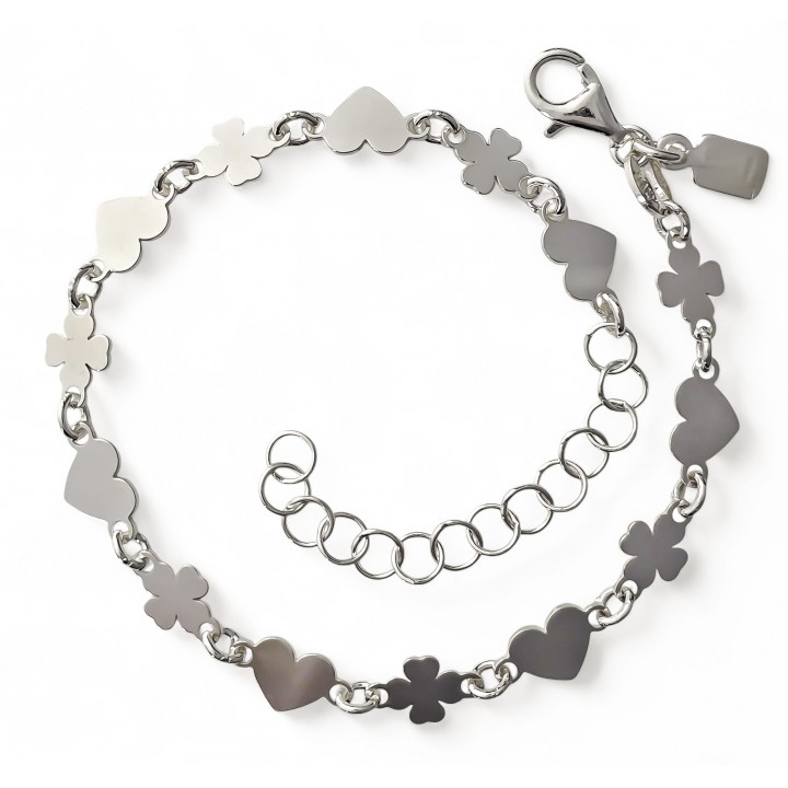 Pulsera corazones tréboles