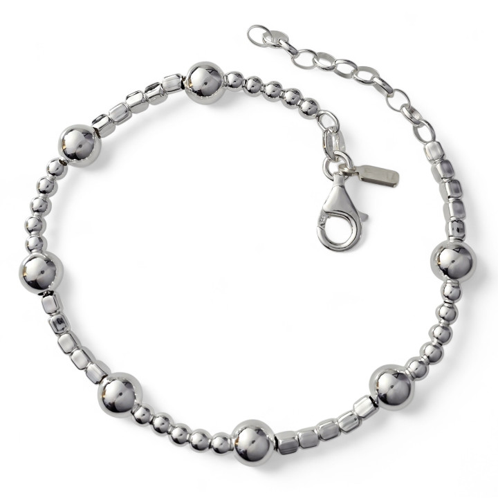 Pulsera bolas cuadrados