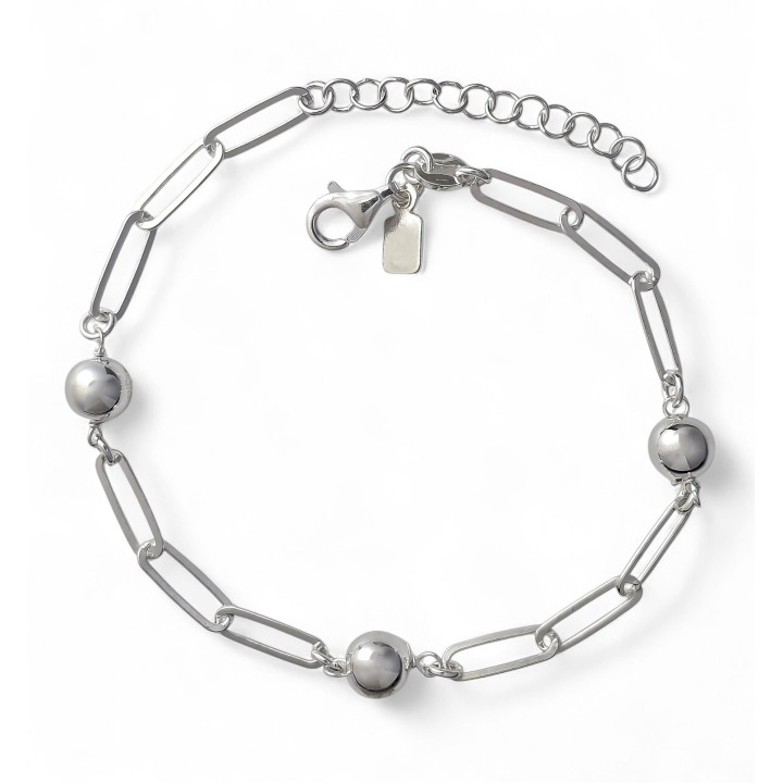 Pulsera forzada alargada bolas