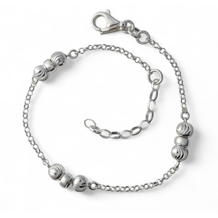 Pulsera rolo bolas talladas