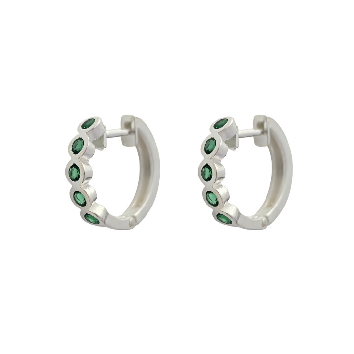 Aros chatones piedra color