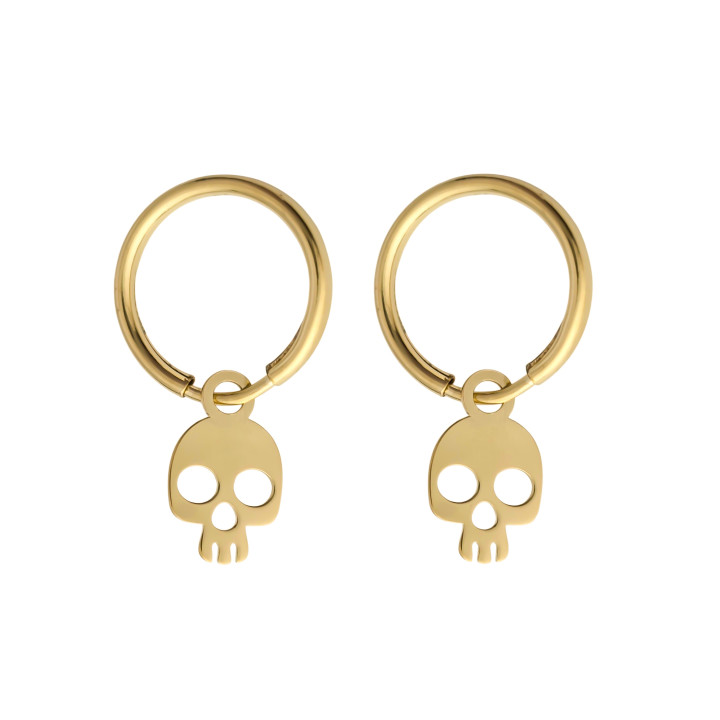 Aro mini calavera chapado