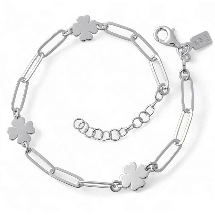Pulsera cadena forzada trébol