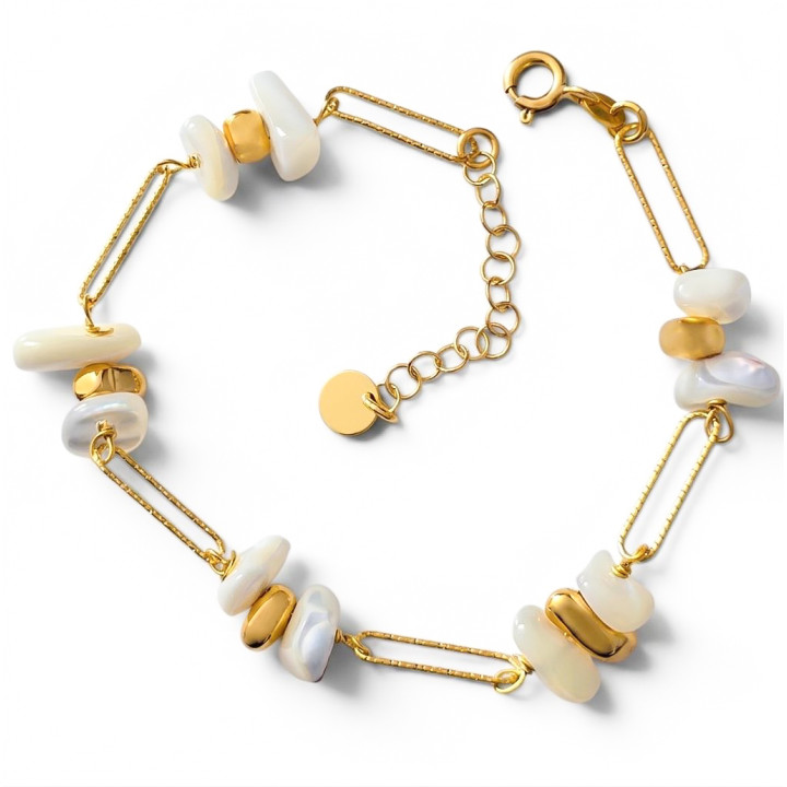 Pulsera chapada piedra natural