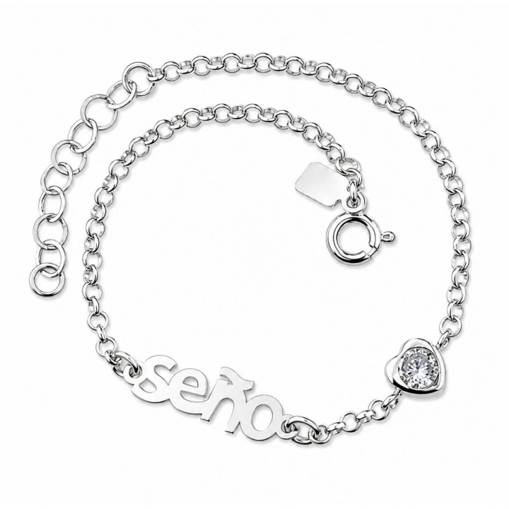 Pulsera seño corazón circonita