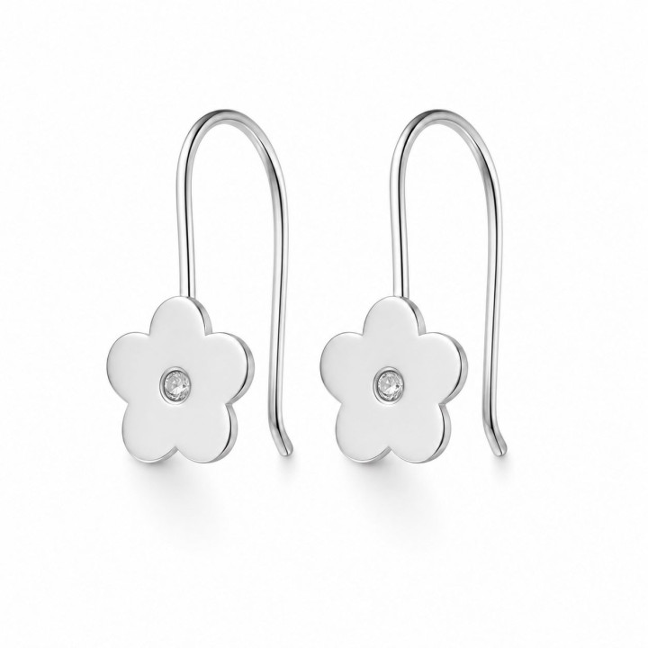 Pendiente flor piedra