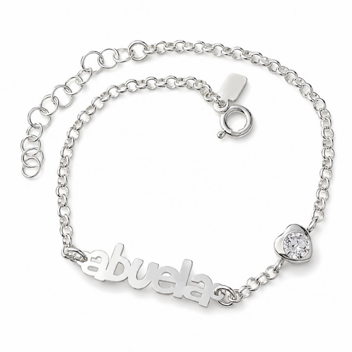 Pulsera abuela corazón piedra