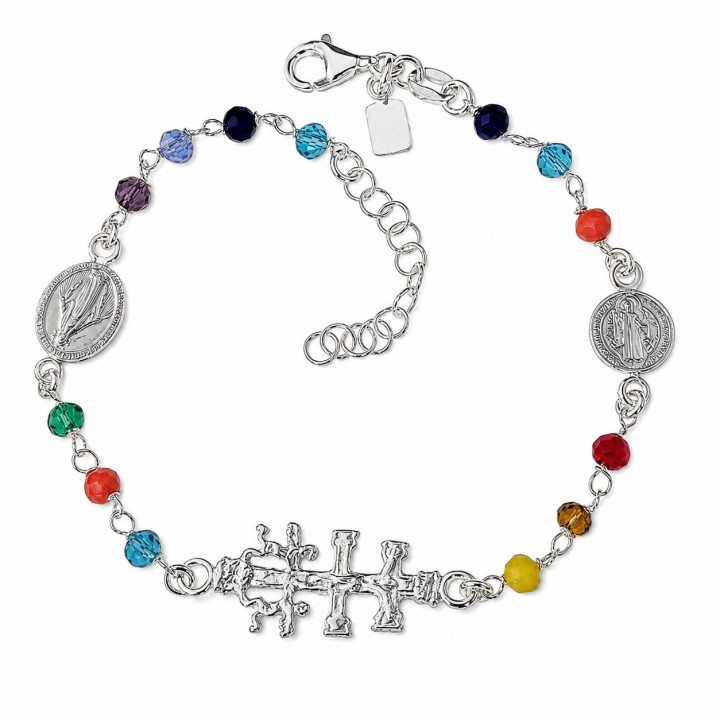 Pulsera piedra color Cruz...