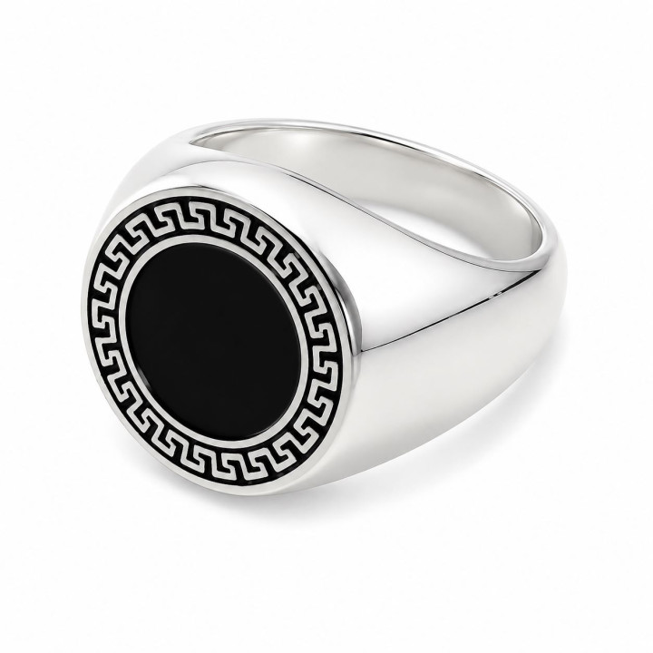 Sello greca esmalte caballero
