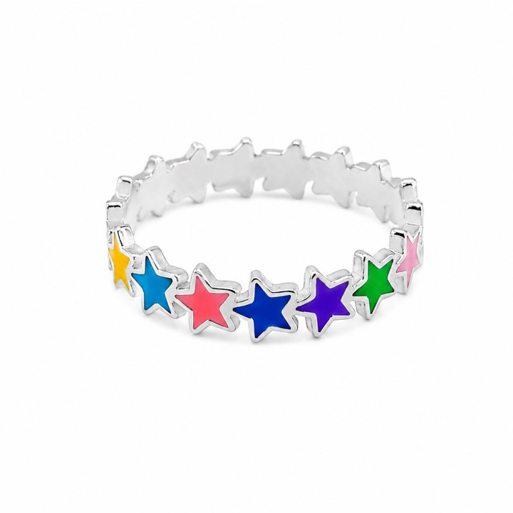Sortija estrella multicolor