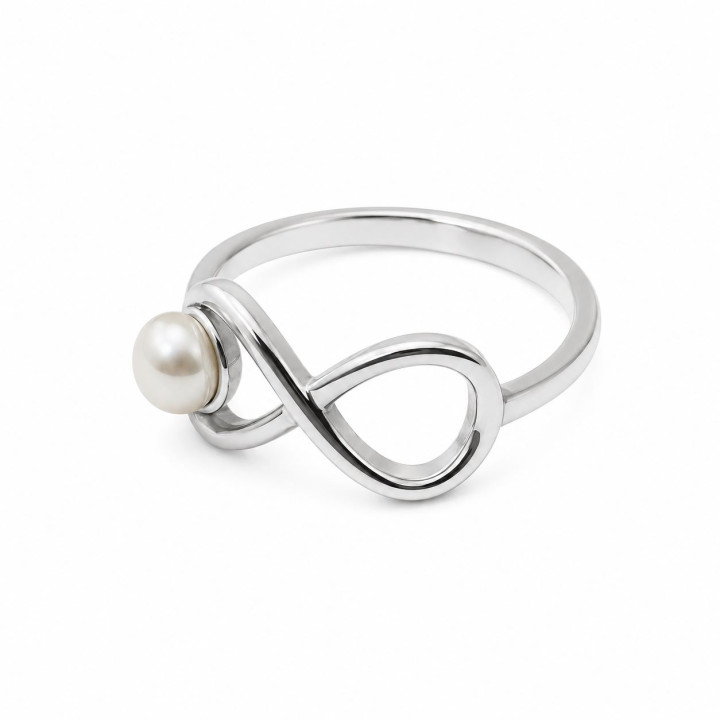 Sortija infinito perla