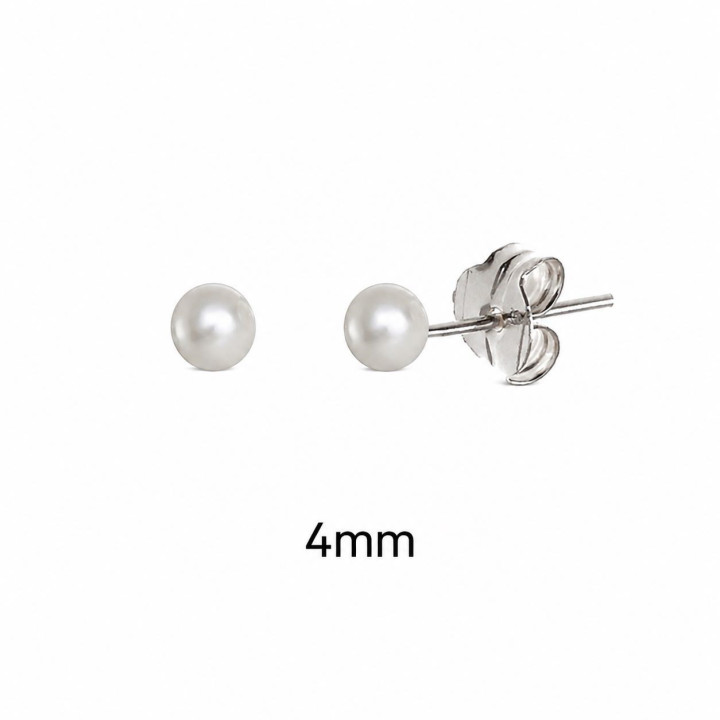 Pendiente bola perla 04mm