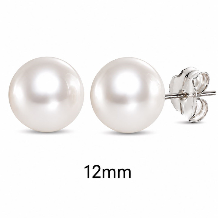 Pendiente bola perla 12mm