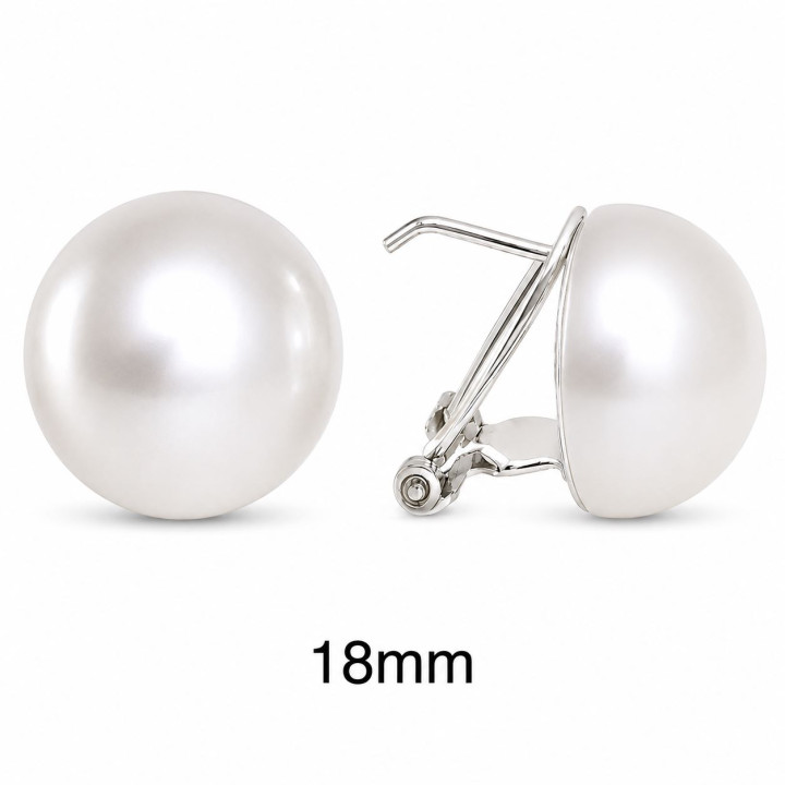 Pendiente m/perla omega 18mm
