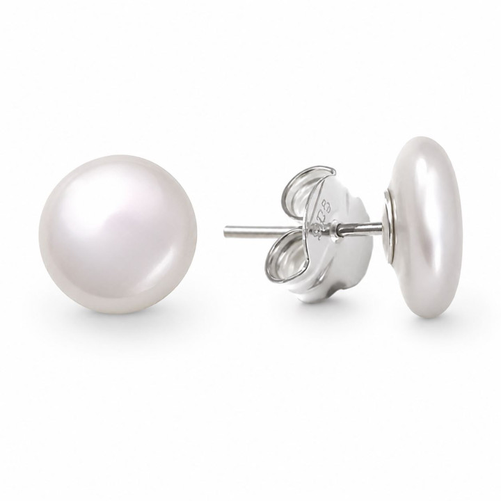 Pendiente perla plana 12 mm