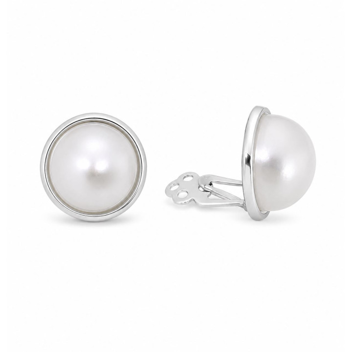 Pendiente m/perla 16mm clip