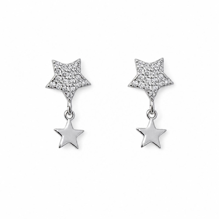 Pendiente rodio estrellas
