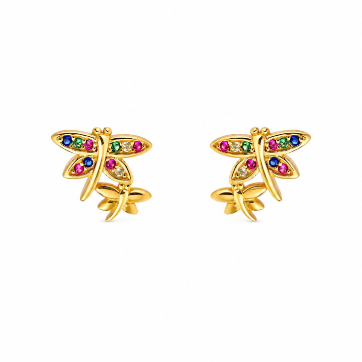 Pendiente chapado mariposas