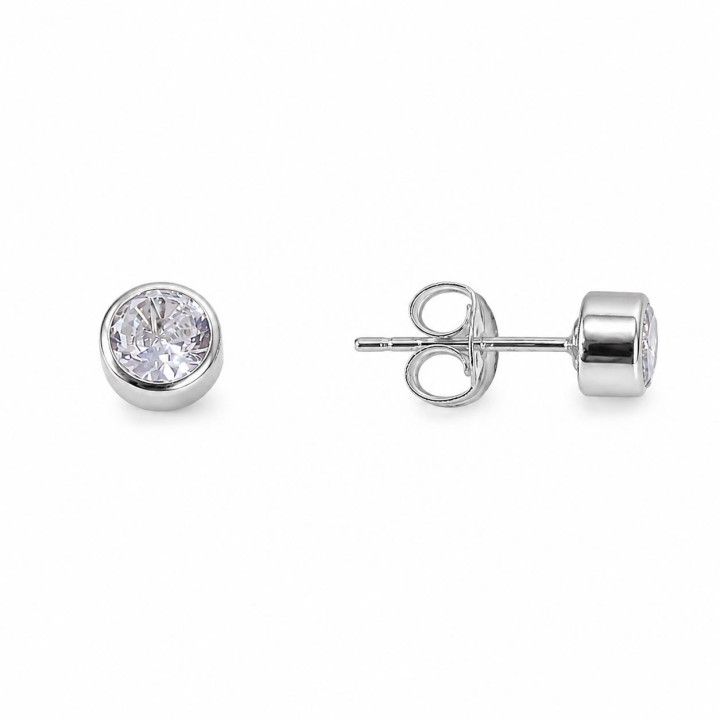 Pendiente circonita chatón 4mm