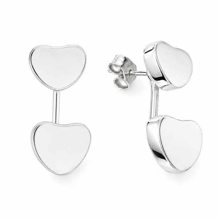 Pendiente dos piezas corazón
